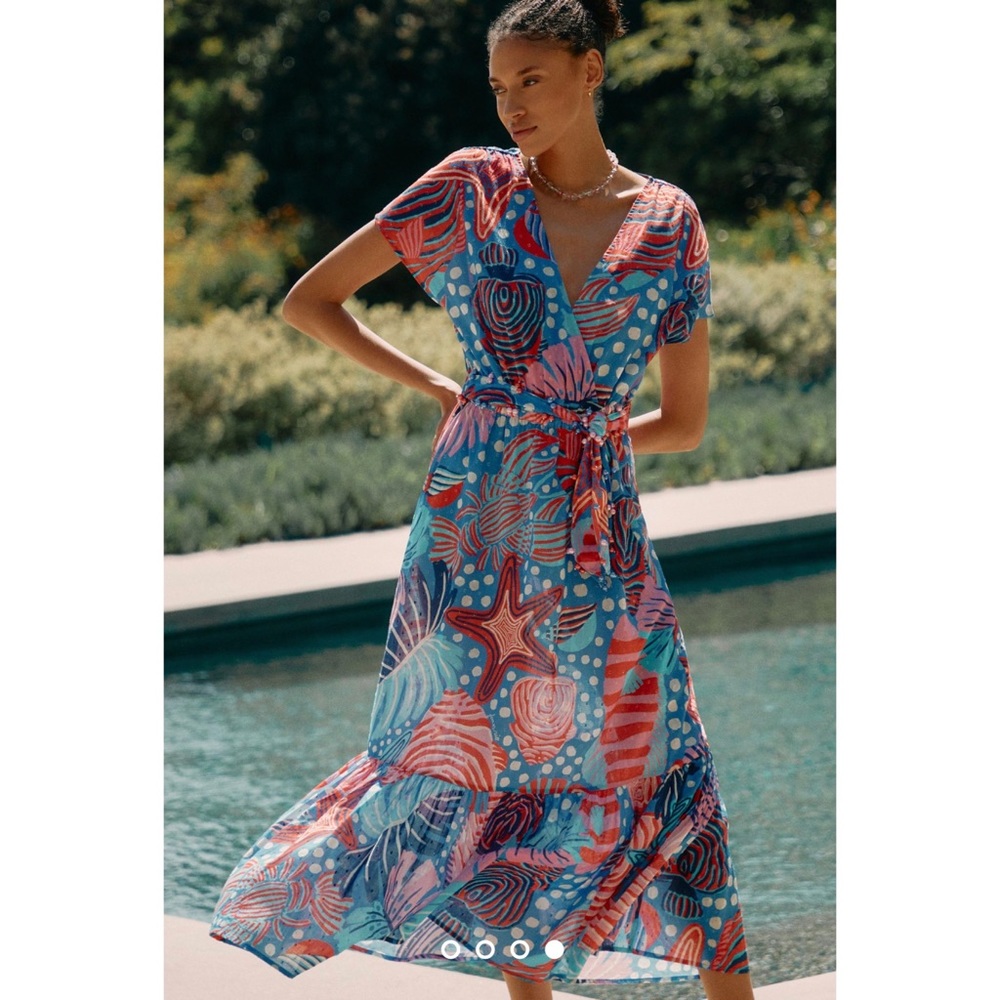Farm Rio V-Neck Printed Wrap Dress size Small